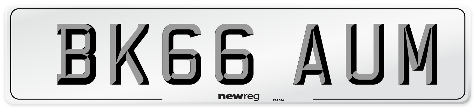 BK66 AUM Number Plate from New Reg